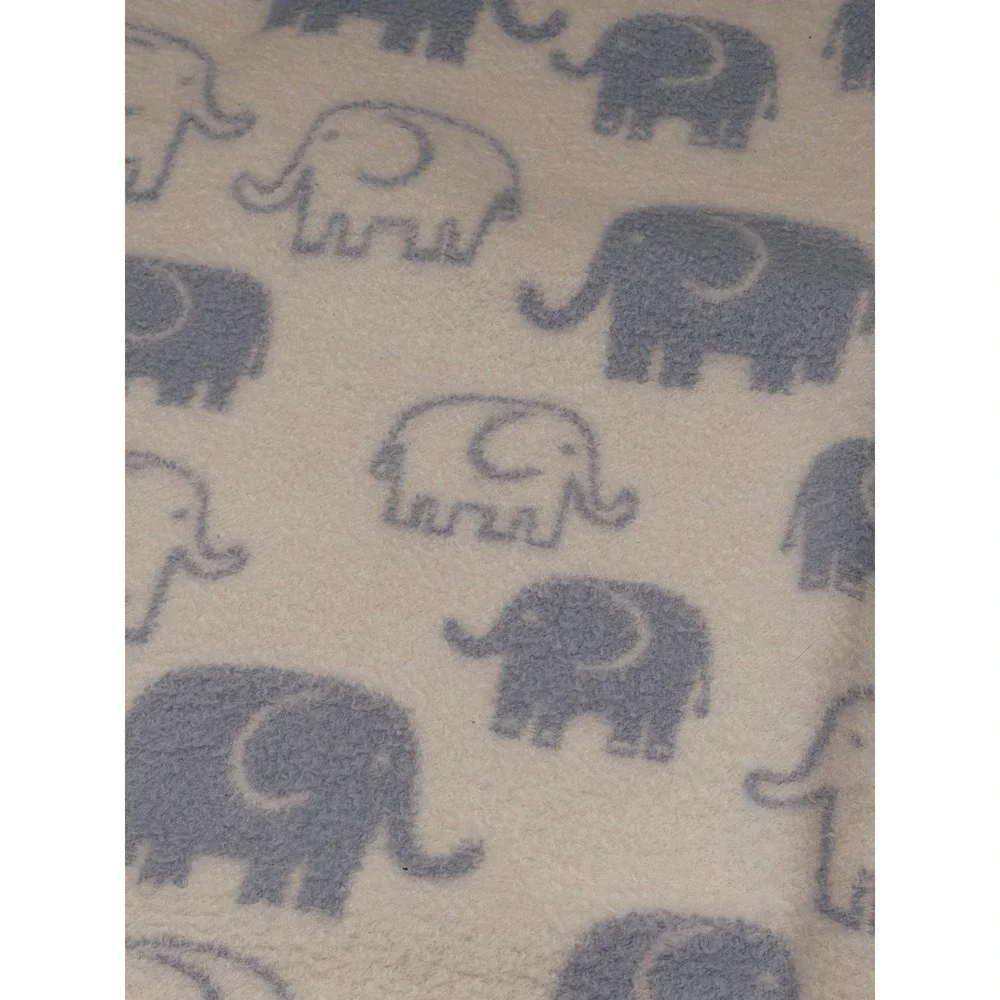 Pottery Barn Kids Blue White Elephant Baby Blanket 30x40